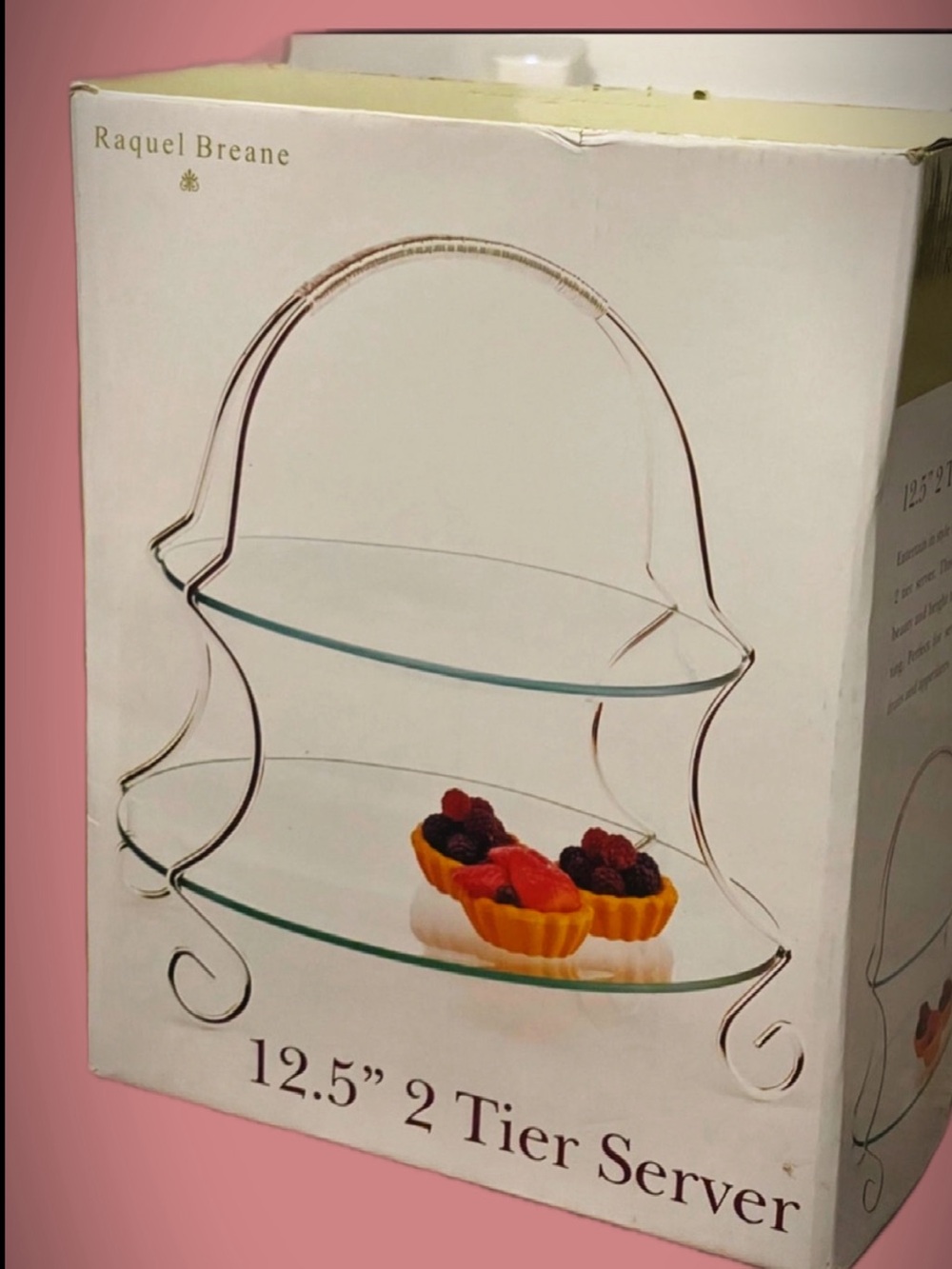 12.5" 2-Tier Glass Server - Clear - OPEN BOX Like New Vintage